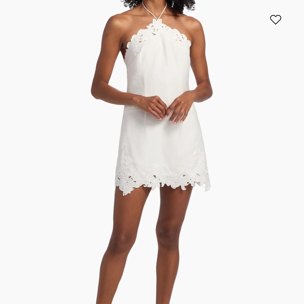 AMUR White Floral Lace Dress